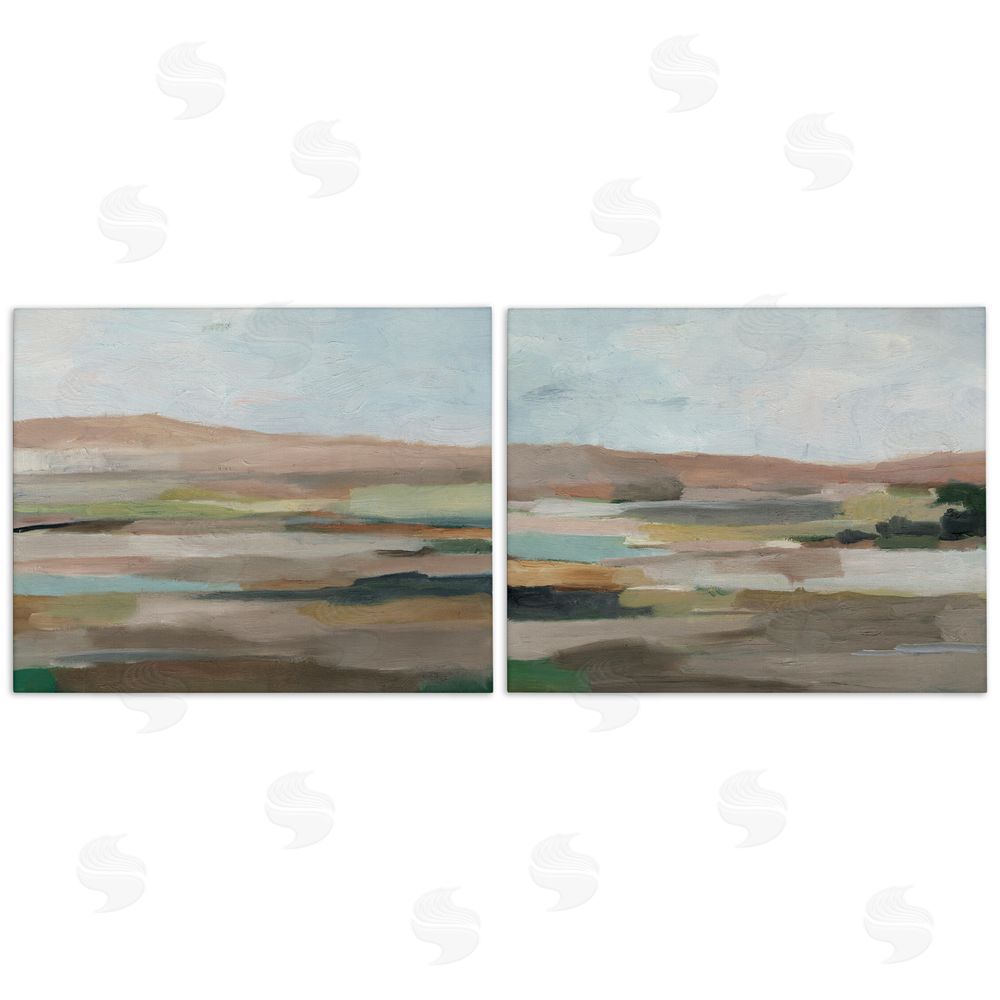 Ethan Harper Neutral Abstract Landscape Canvas Wall Art Print