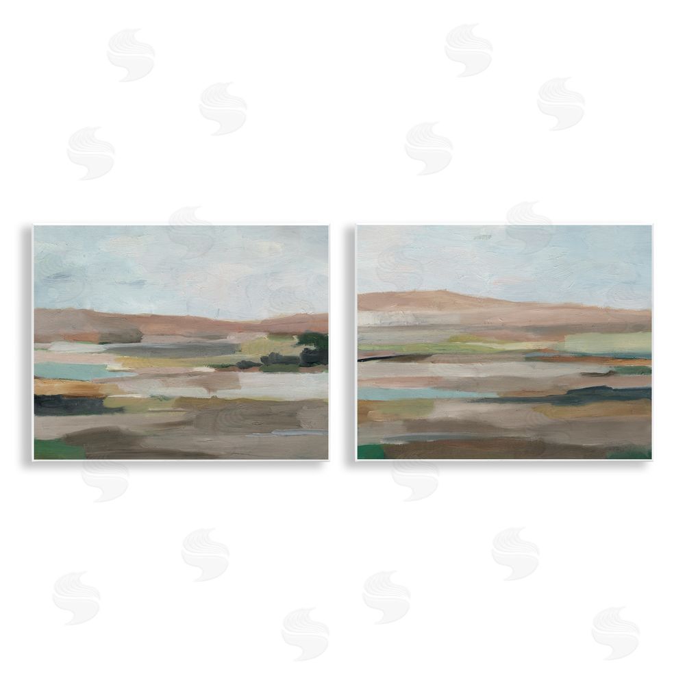 Ethan Harper Neutral Abstract Landscape Wooden Wall Plaque Art Print