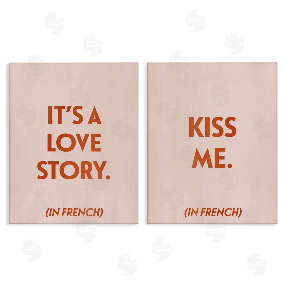 Grace Popp Modern Love Story Kiss  Canvas Wall Art Print