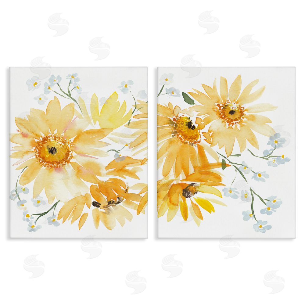Amanda Cook Watercolor Black Eyed Susans Canvas Wall Art Print