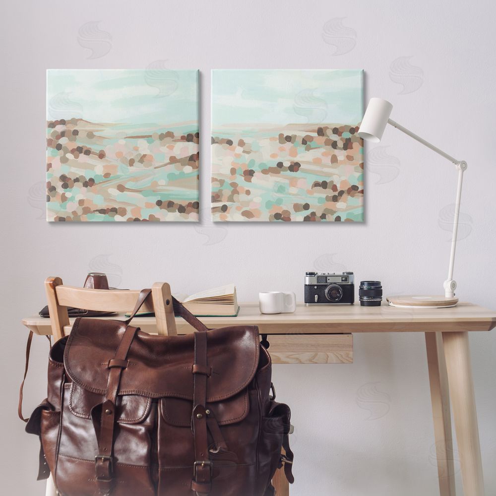 June Erica Vess Mint Pastel Abstract Vista  Canvas Wall Art Print in Room
