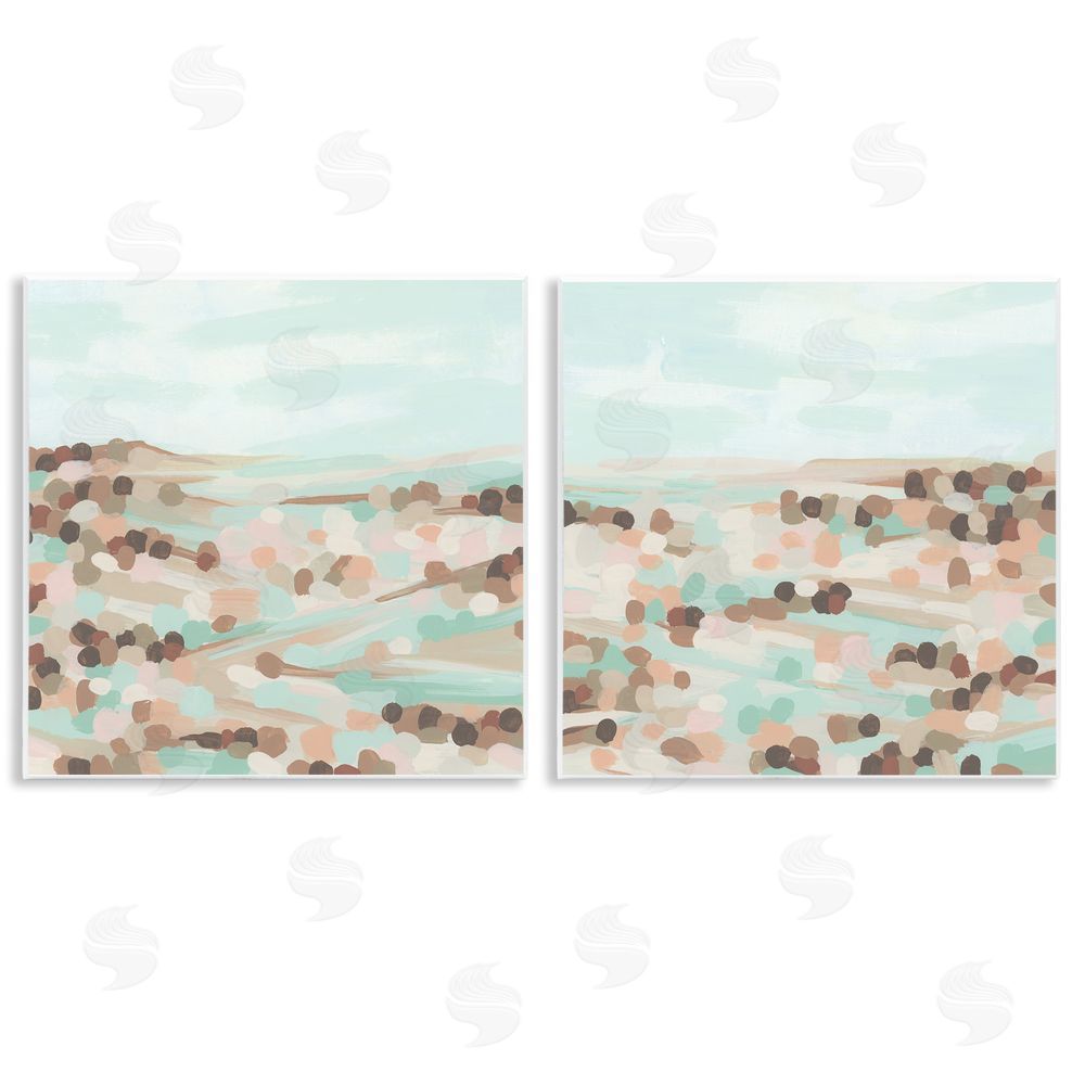 June Erica Vess Mint Pastel Abstract Vista  Wooden Wall Plaque Art Print