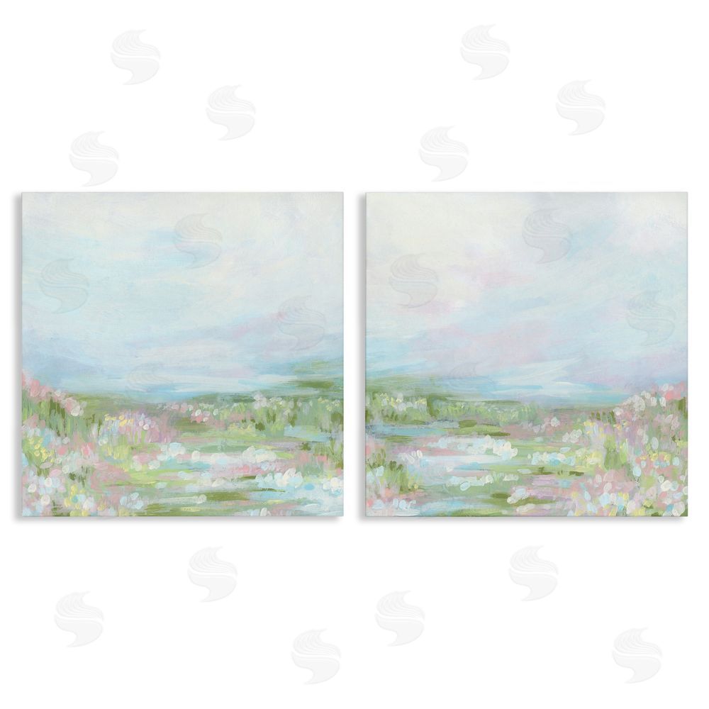 June Erica Vess Pastel Abstract Spring Field Canvas Wall Art Print