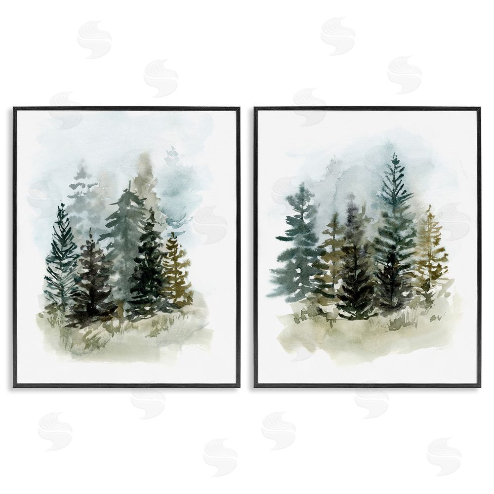 Victoria Barnes Pine Trees Forest  Grove  Black Framed Giclee Wall Art Print