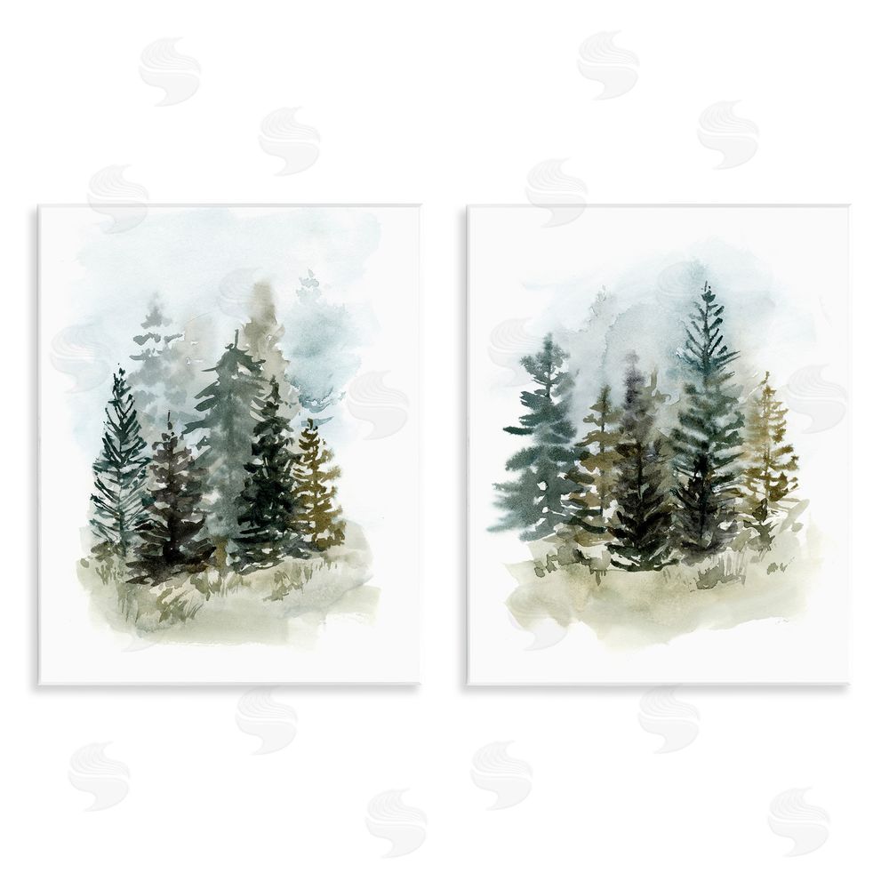 Victoria Barnes Pine Trees Forest  Grove  Wooden Wall Plaque Art Print