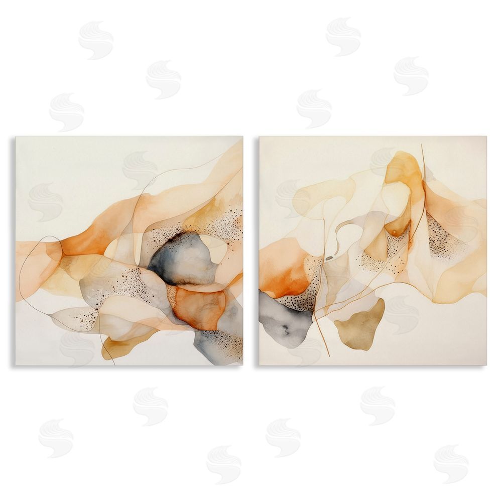 Irena Orlov Abstract Peach Watercolor Shapes Canvas Wall Art Print