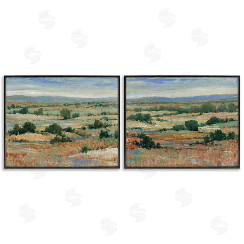 Tim O'Toole Abstract Farm Field Landscape Black Framed Giclee Wall Art Print