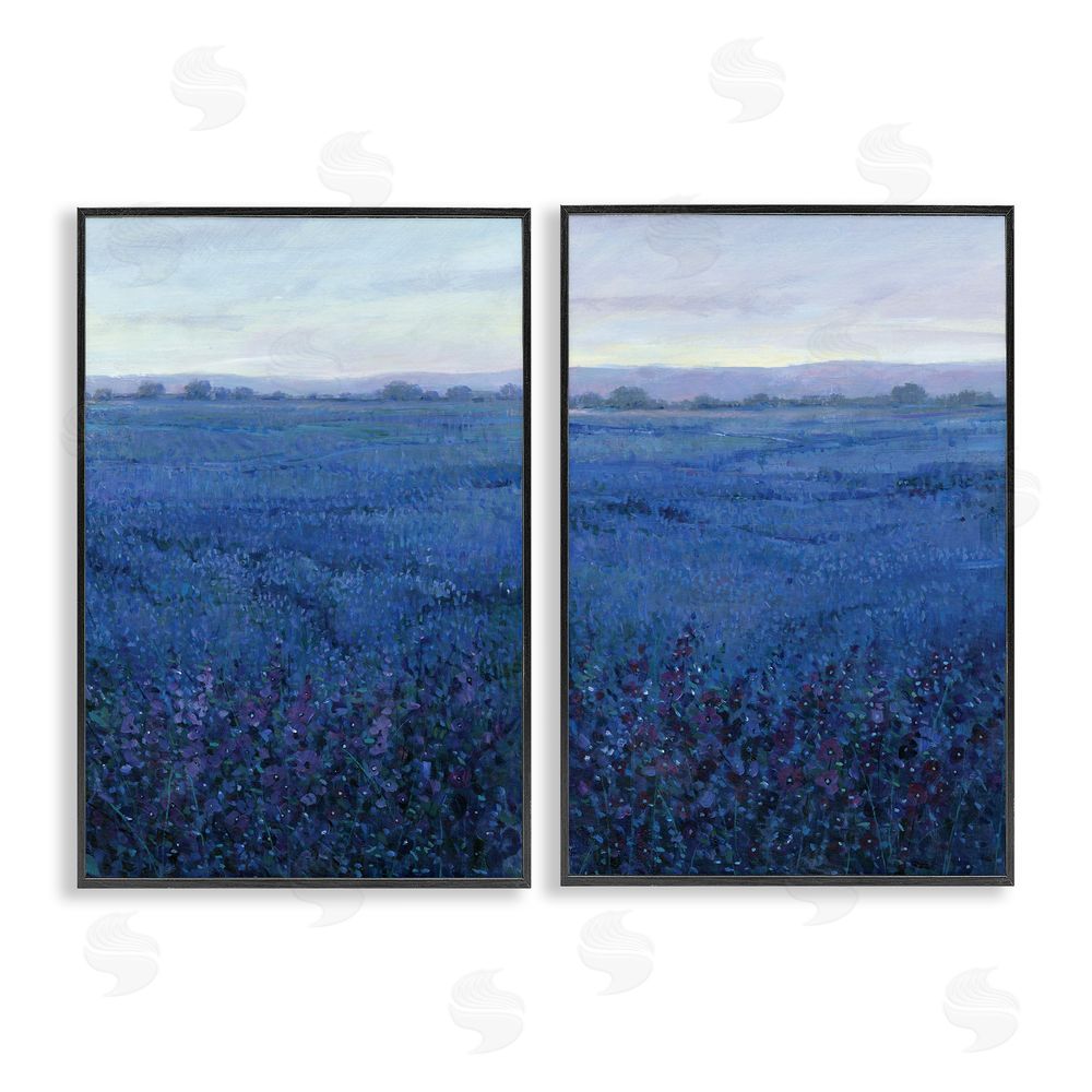 Tim O'Toole Flowering Field Purple Haze Black Framed Giclee Wall Art Print