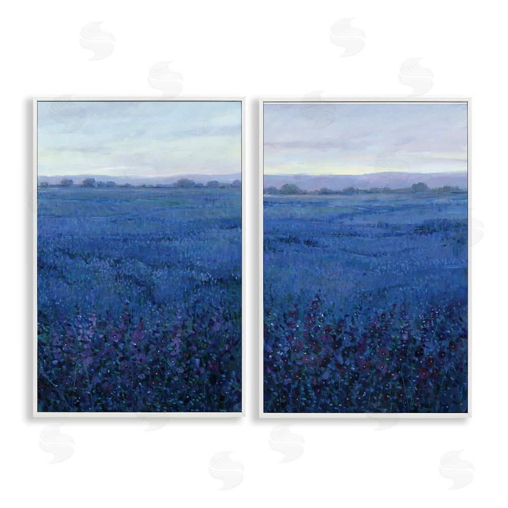 Tim O'Toole Flowering Field Purple Haze White Framed Giclee Wall Art Print