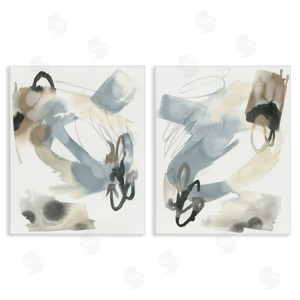 June Erica Vess Abstract Gray Brown Watercolor Canvas Wall Art Print