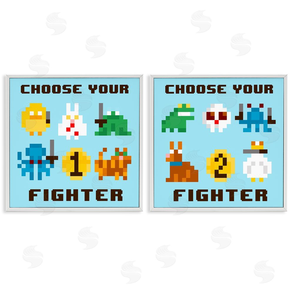 June Erica Vess Choose Your Fighter Game White Framed Giclee Wall Art Print