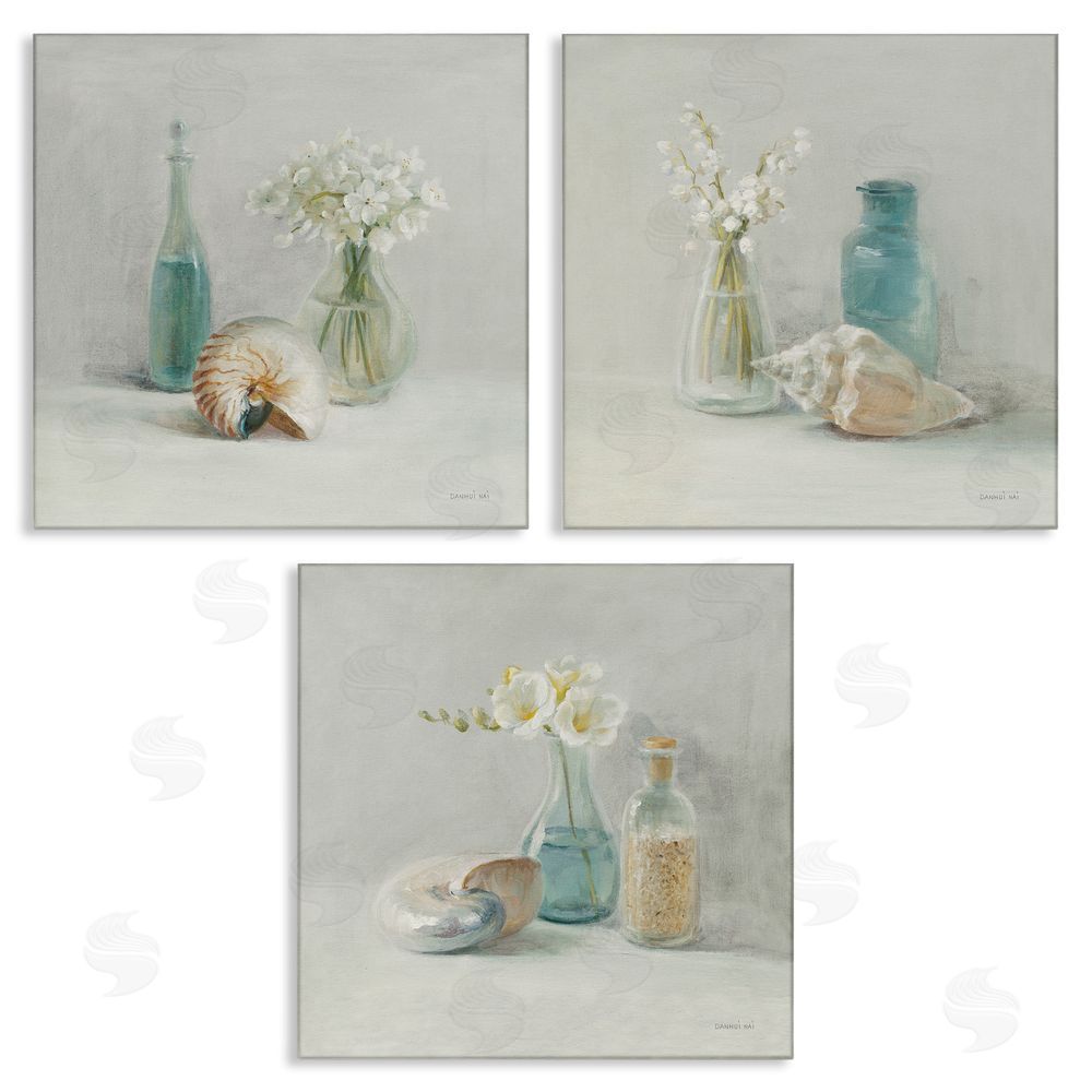 Danhui Nai Nautical Shells & Florals Soft Jars Still Life Canvas Wall Art Print