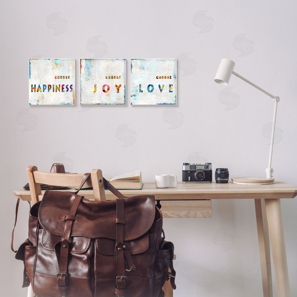 Jamie MacDowell Choose Happiness Joy & Love Phrase Canvas Wall Art Print in Room