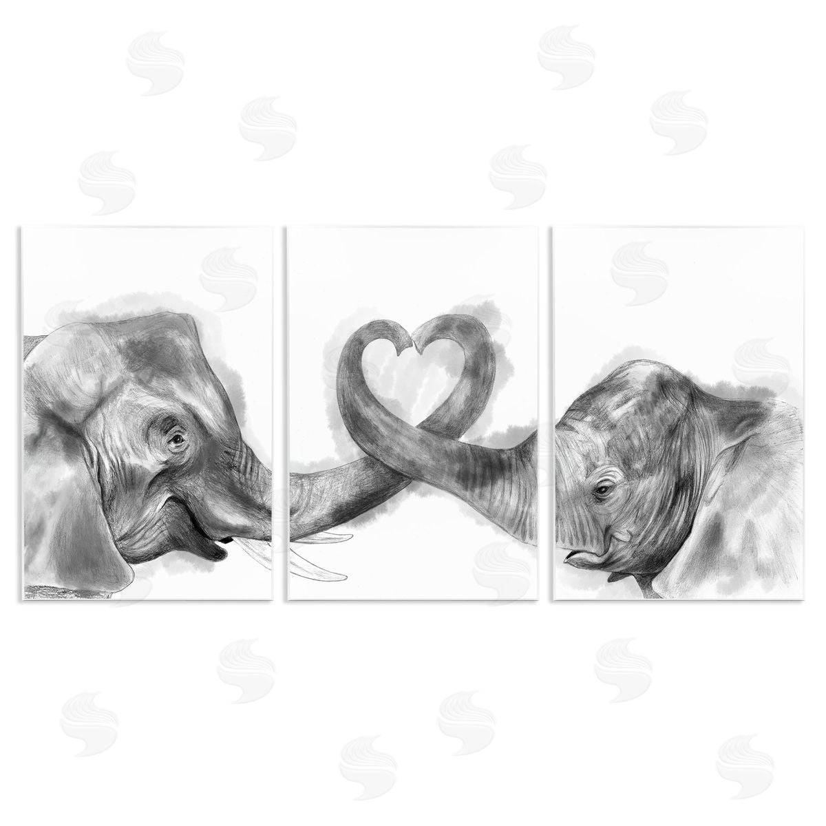 Elephant Trunk Heart Shape Wood Plaque Wall Art, Home Decor by Stupell Studio