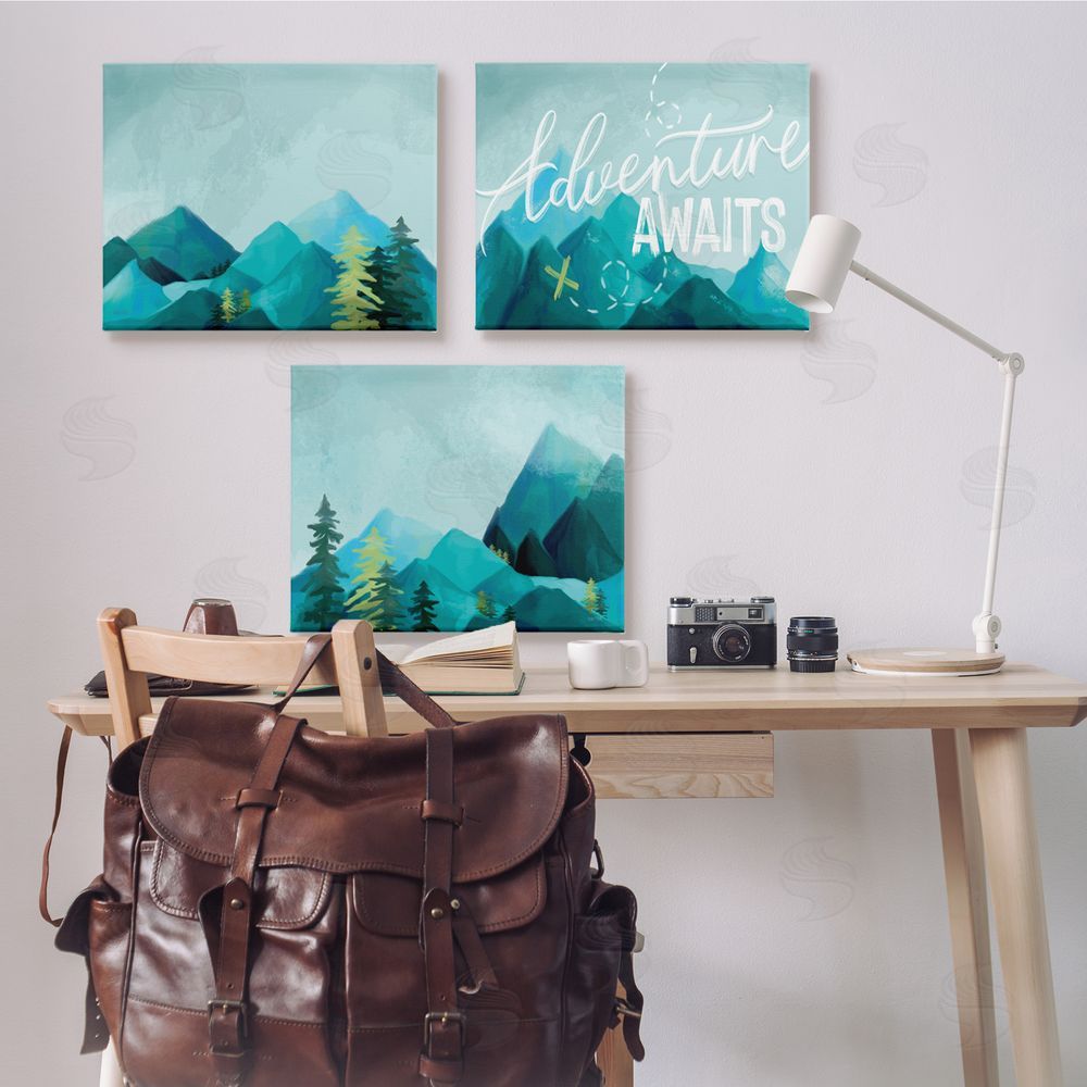 House Fenway Icy Panoramic Adventure Awaits Phrase Canvas Wall Art Print in Room