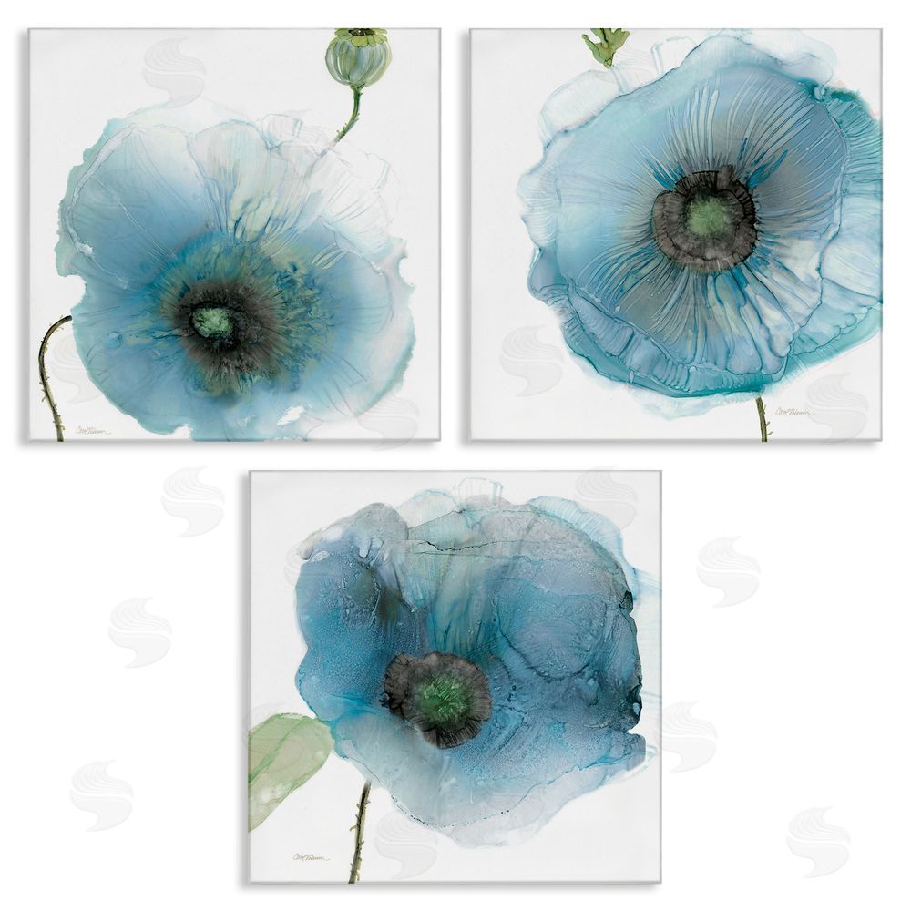Carol Robinson Modern Poppy Flower Shapes Canvas Wall Art Print