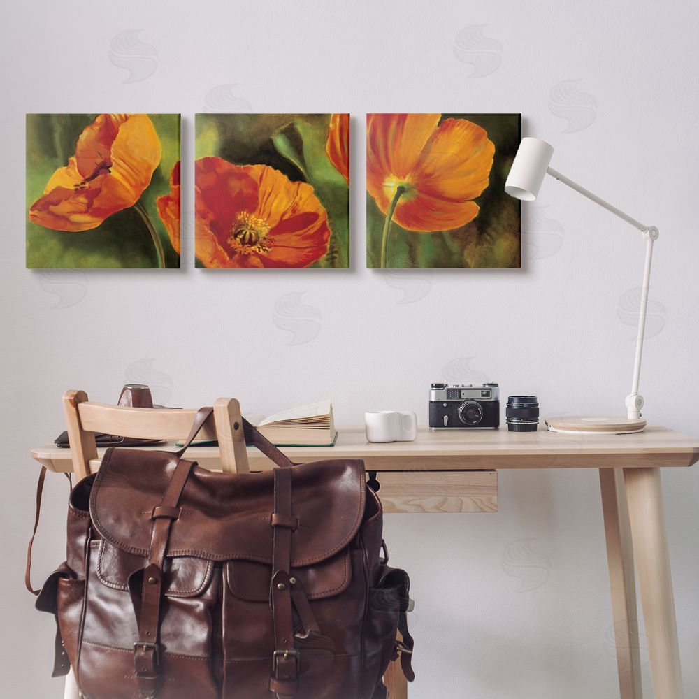 Pierre Viollet Wild Poppy Blooms Flower Garden Canvas Wall Art Print in Room