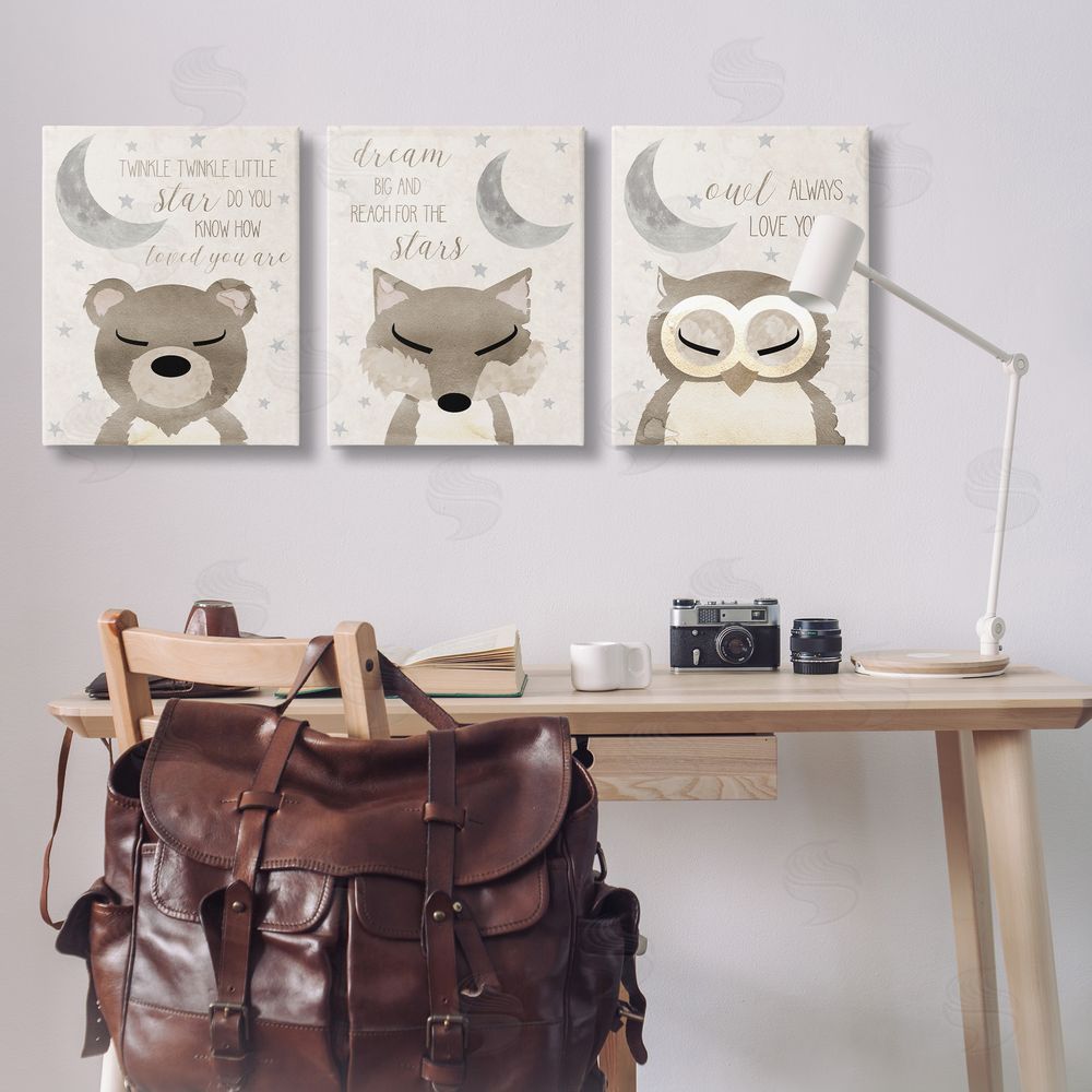 Daniela Santiago Nighttime Animals & Lullabies Canvas Wall Art Print in Room