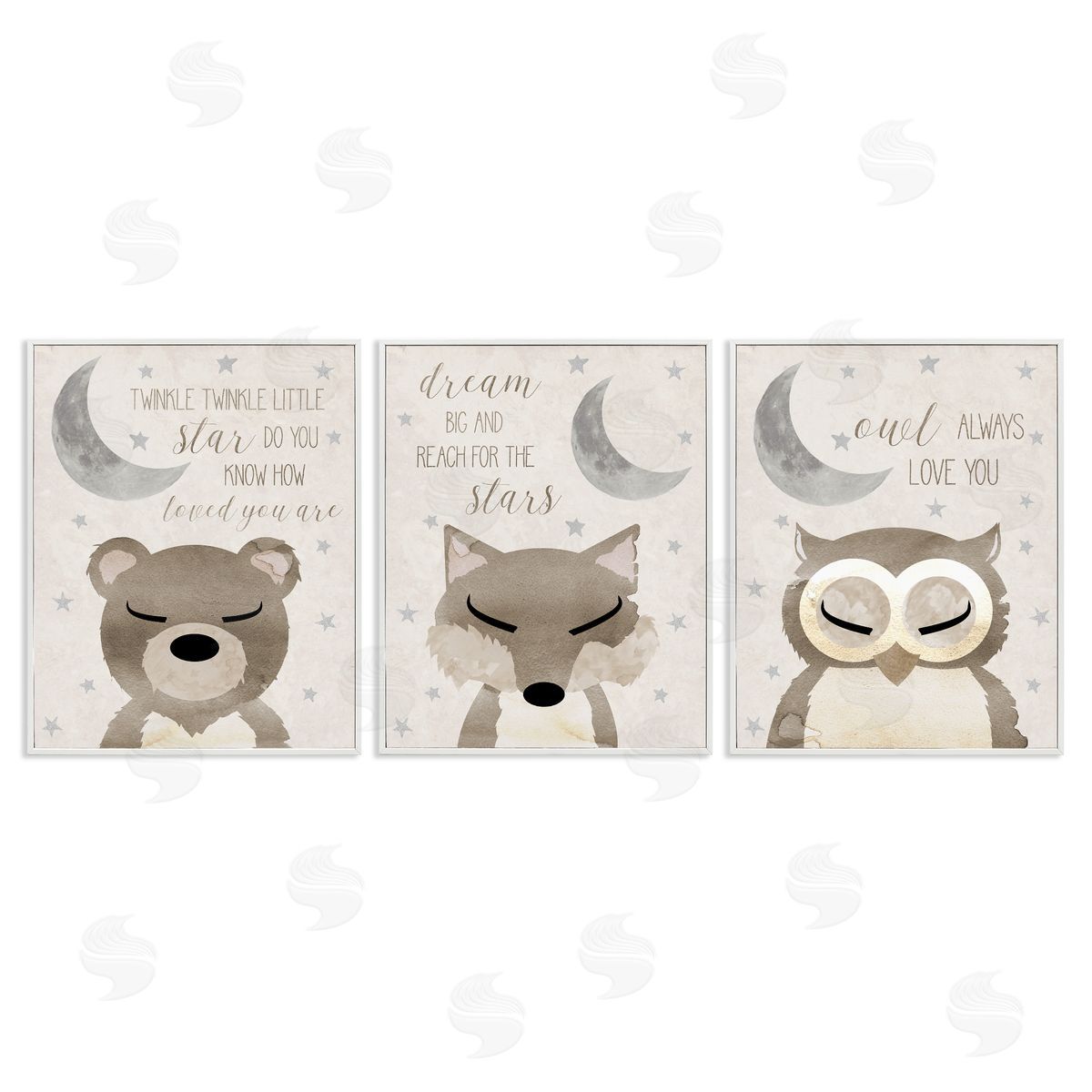 Daniela Santiago Nighttime Animals & Lullabies White Framed Giclee Wall Art Print