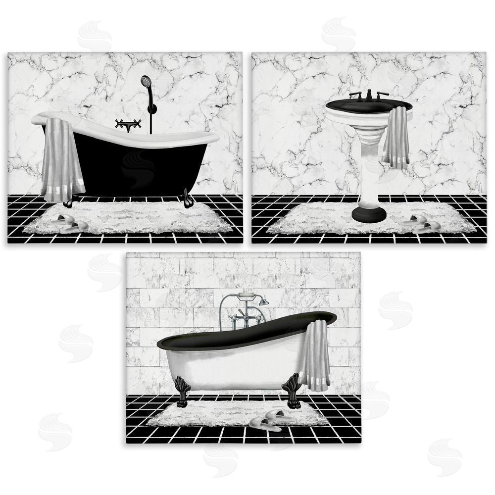 Conrad Knutsen Modern Marble Bathroom Canvas Wall Art Print