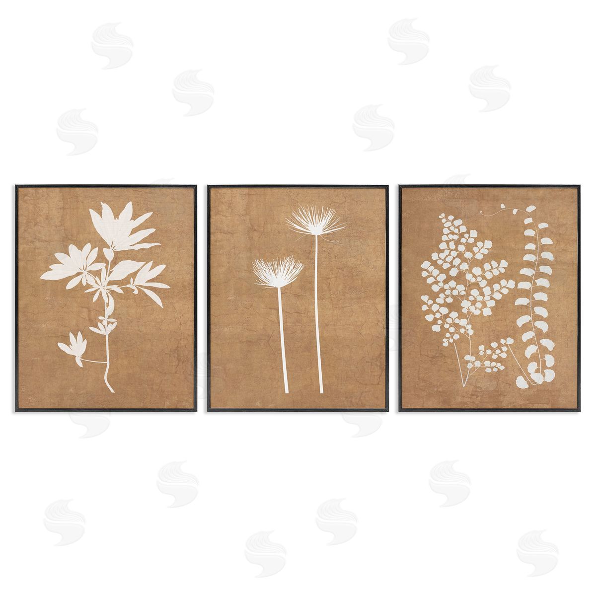 Graffitee Studios Nature Botanical Silhouettes Black Framed Giclee Wall Art Print