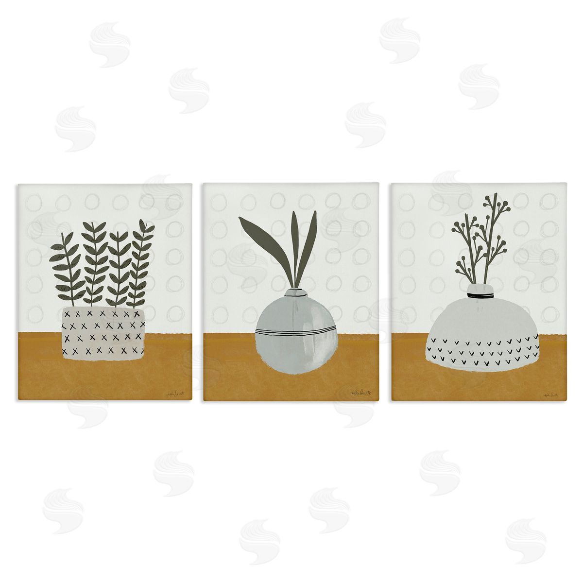 Katie Doucette Contemporary Plant Vases Canvas Wall Art Print