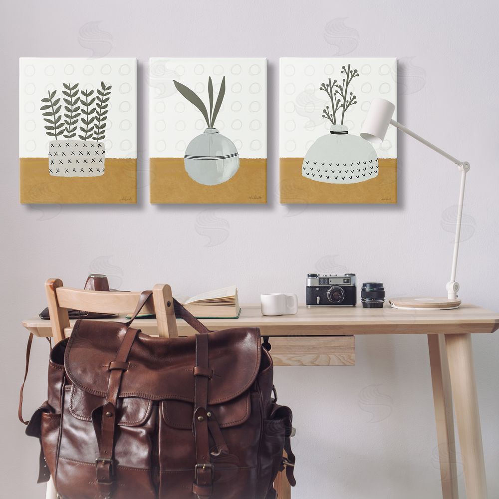 Katie Doucette Contemporary Plant Vases Canvas Wall Art Print in Room