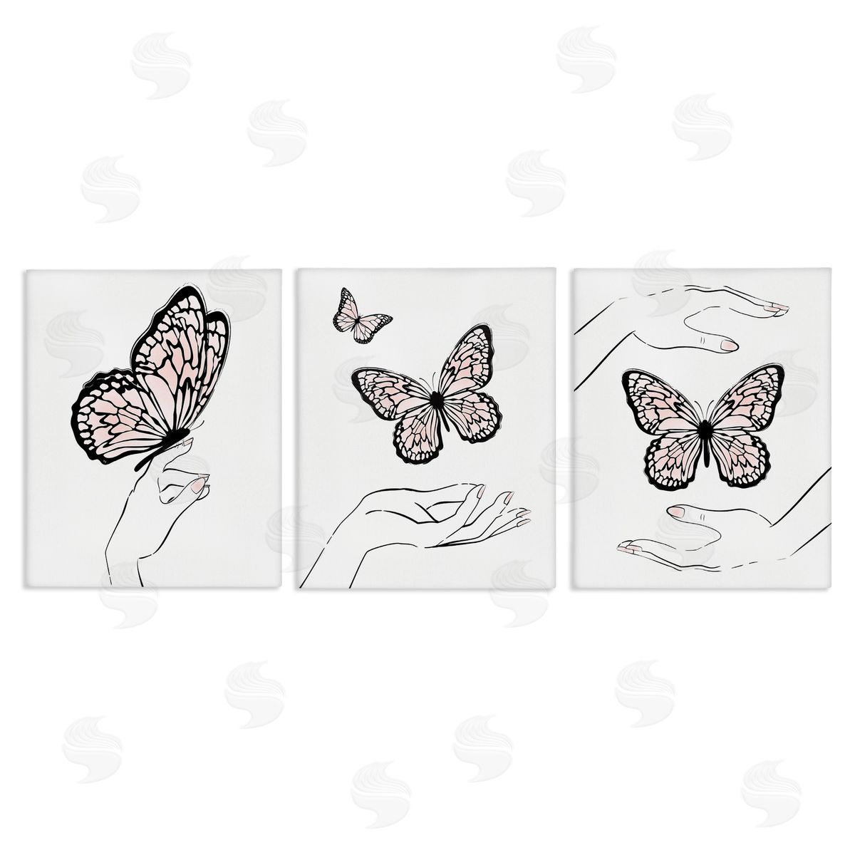 Martina Pavlova Hands with Butterflies Canvas Wall Art Print