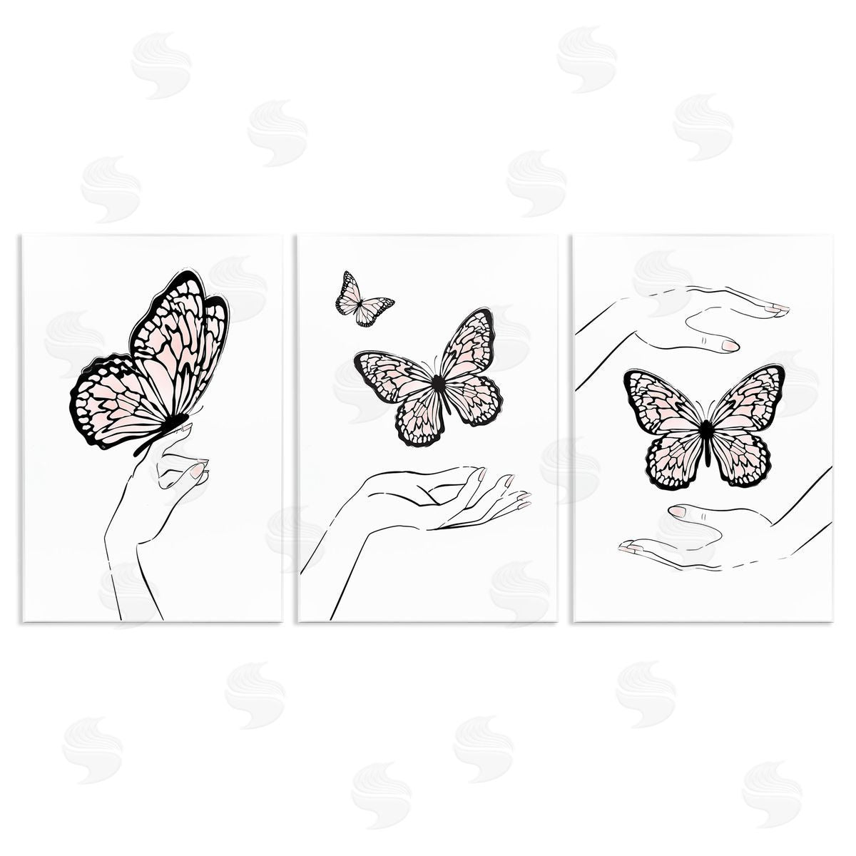 Martina Pavlova Hands with Butterflies Wooden Wall Plaque Art Print