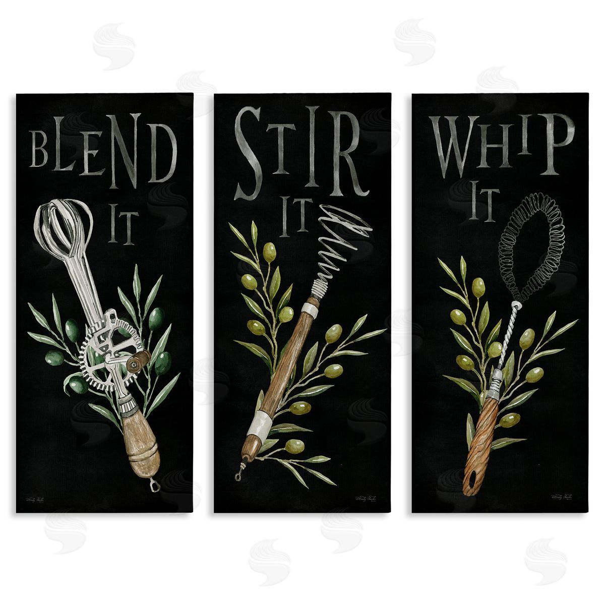 Cindy Jacobs Kitchen Utensils & Phrases Canvas Wall Art Print