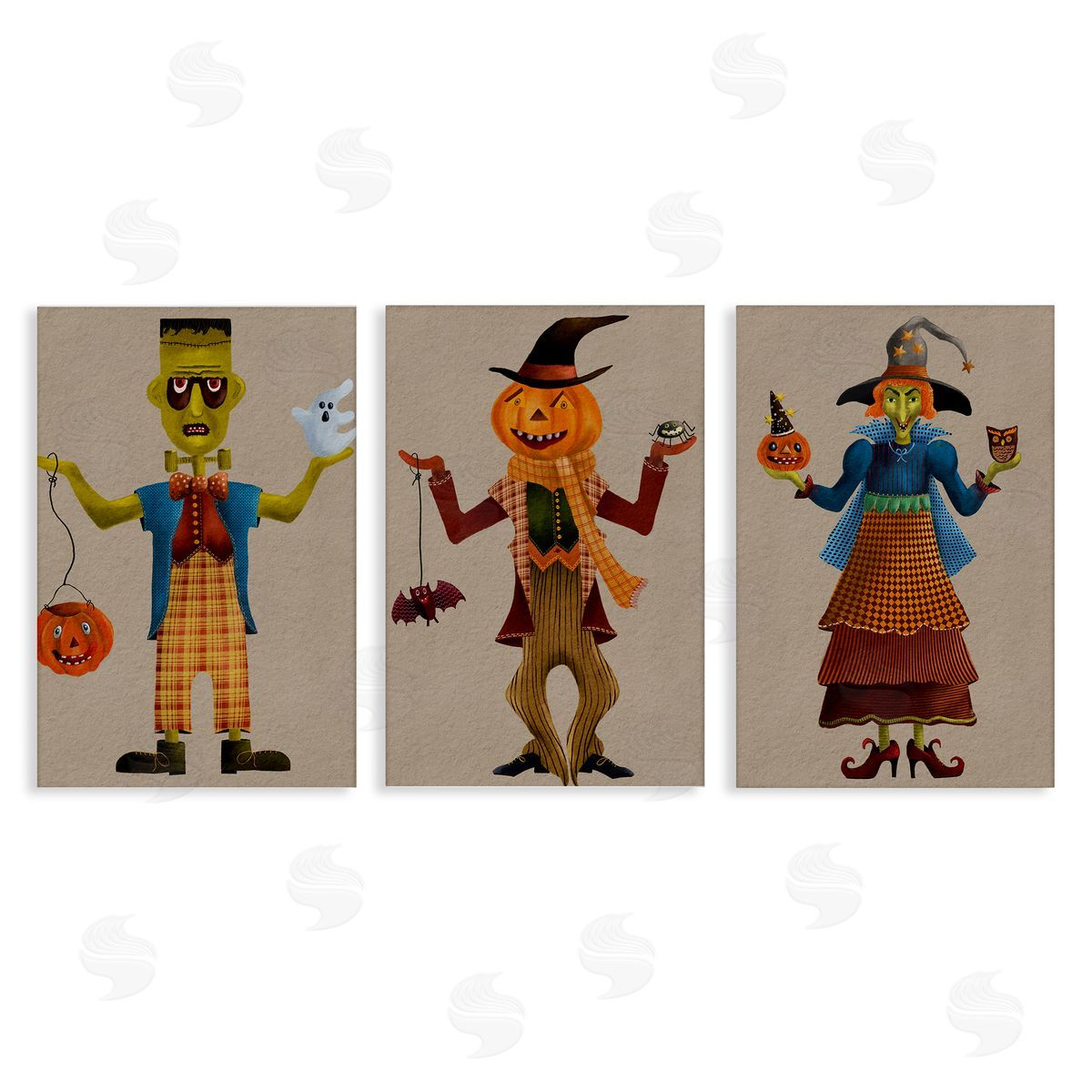 Fun Halloween Friends Canvas Wall Art, Home Decor by Regina Moore