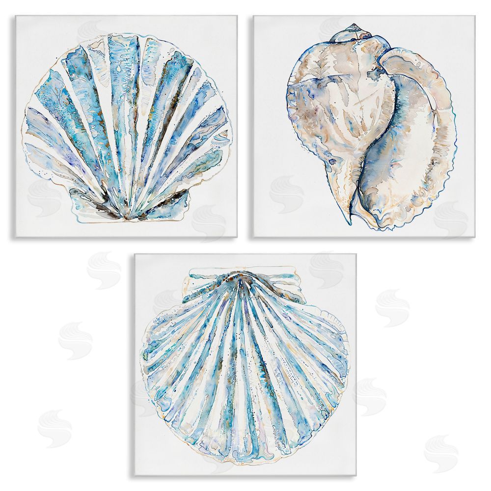 Christine Zalewski Clam & Conch Watercolors Canvas Wall Art Print