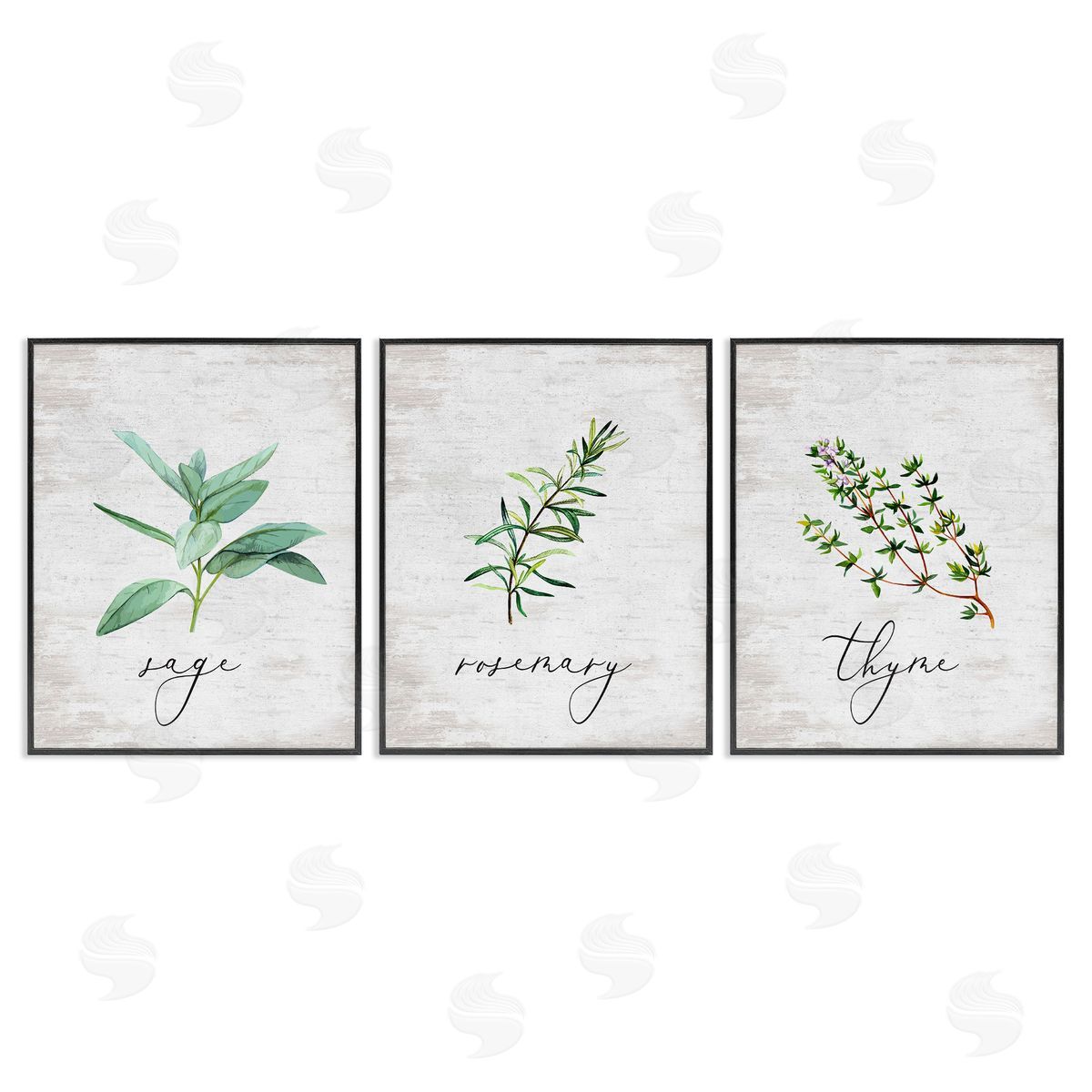 Charming Summer Kitchen Herbs Black Frame Print Wall Art, Home Decor by Lettered and Lined