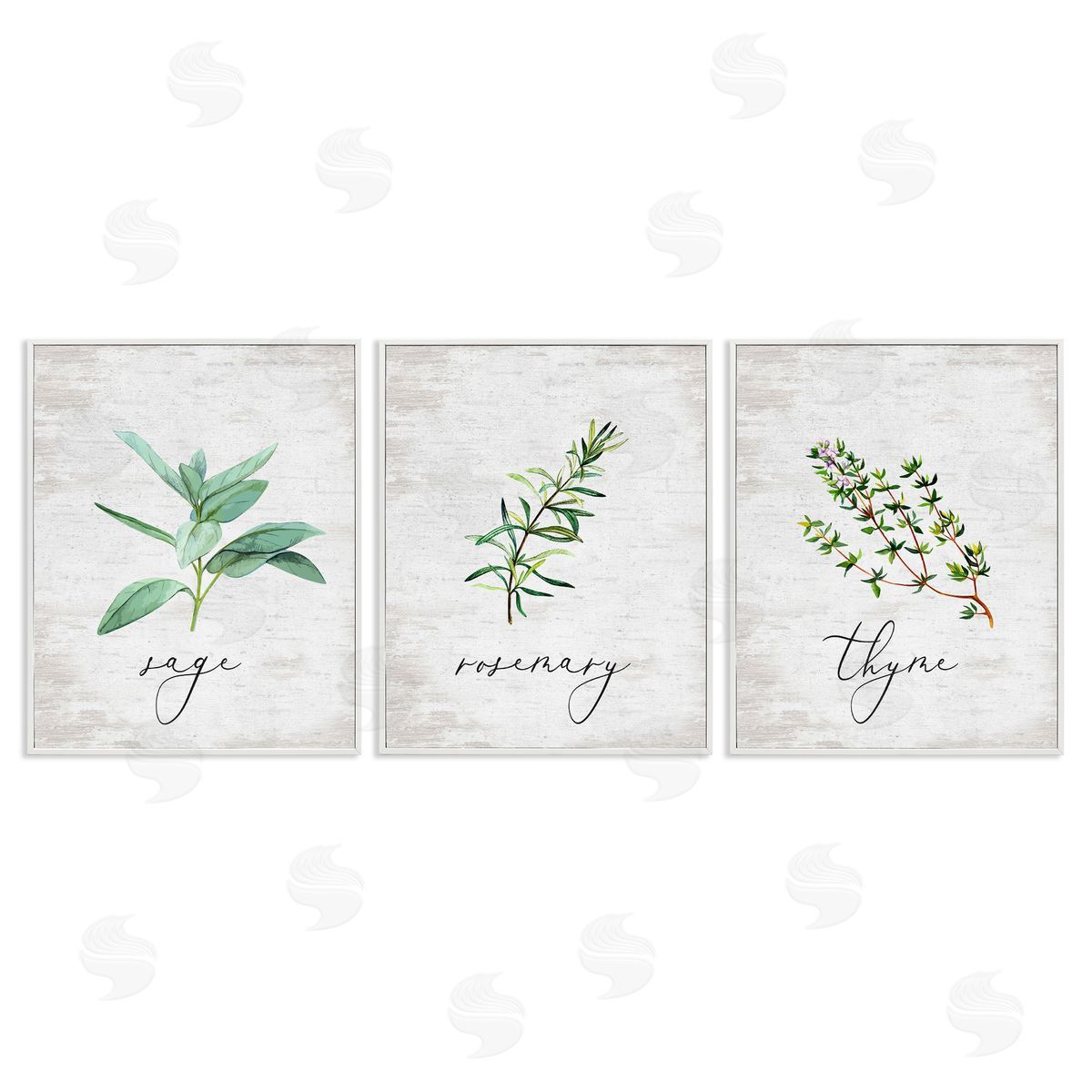 Charming Summer Kitchen Herbs White Frame Print Wall Art, Home Decor by Lettered and Lined