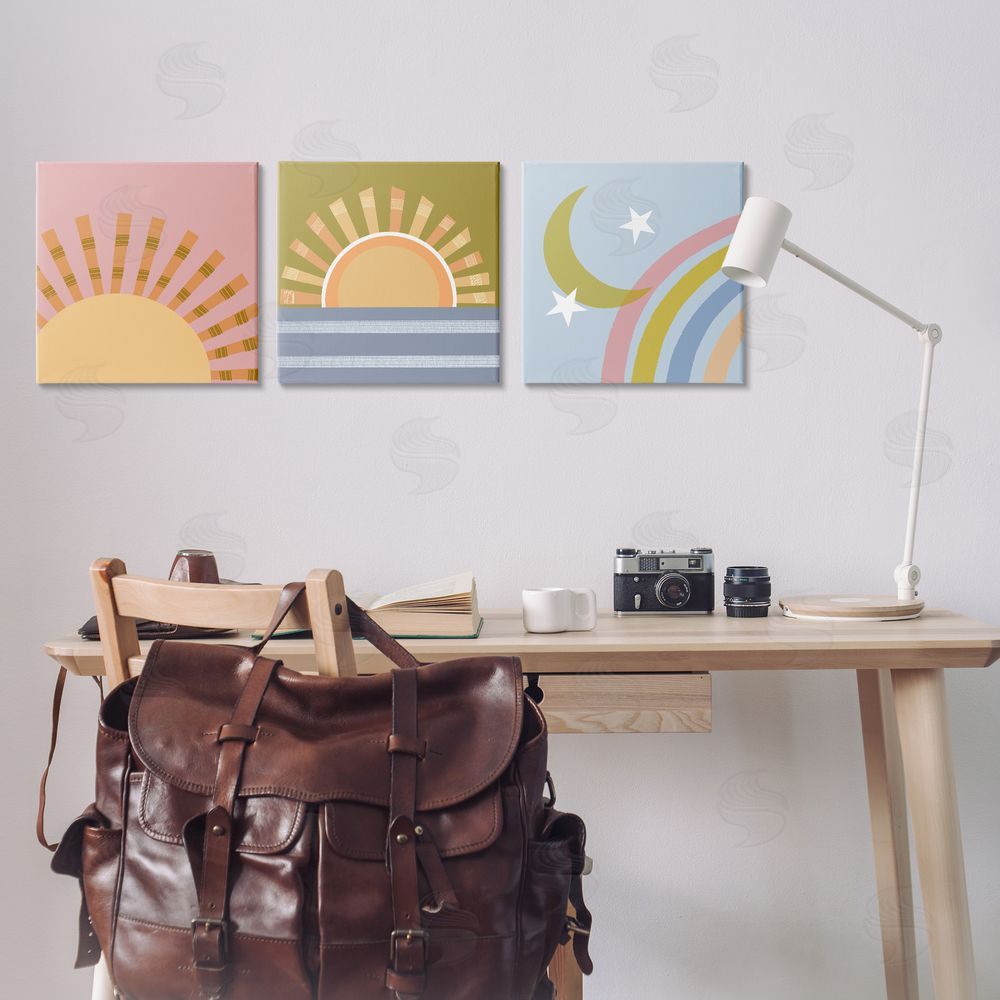 Tina Finn Rising Sun & Moon Canvas Wall Art Print in Room