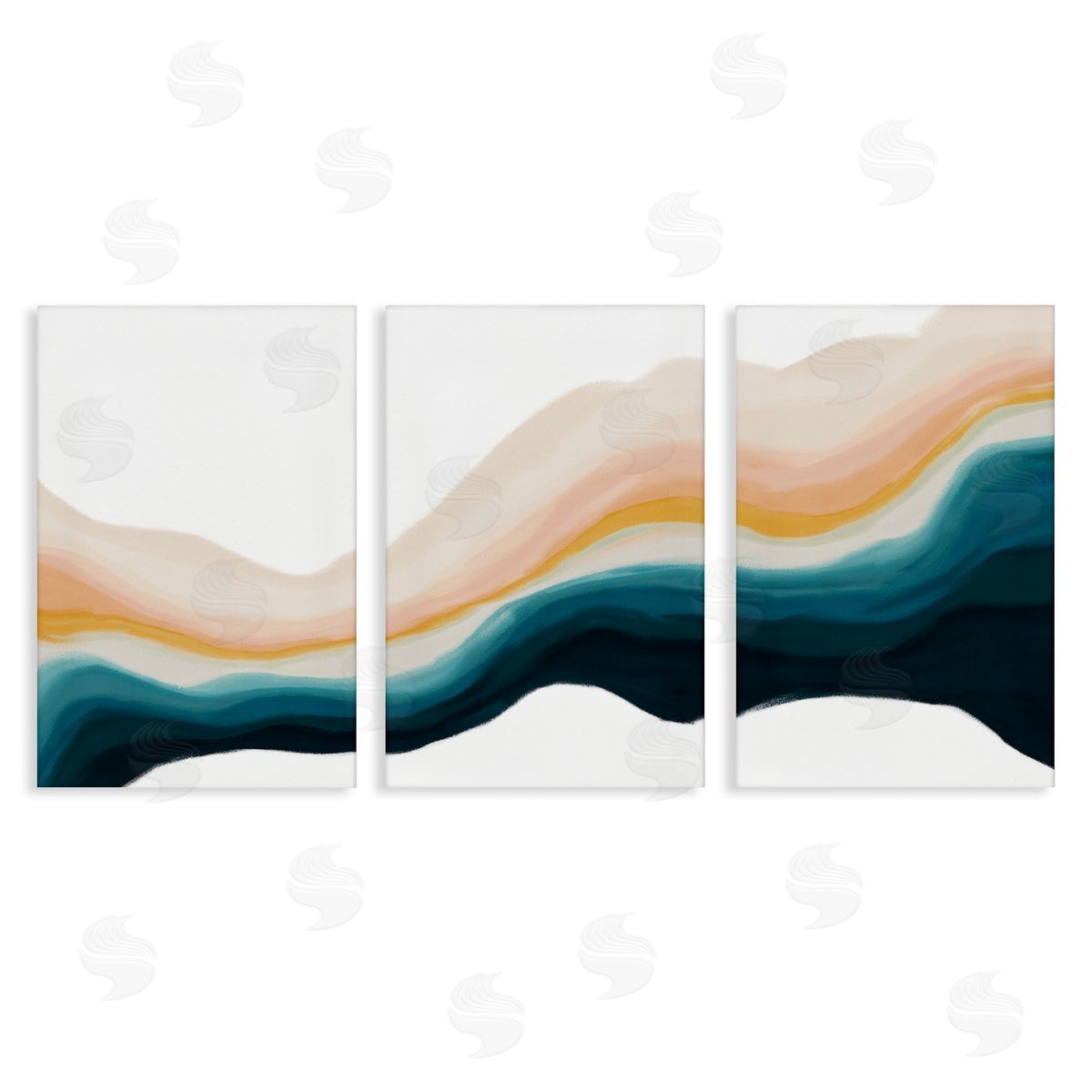 Fluid Peach Swirl Canvas Wall Art, Home Decor by JJ Design House, LLC
