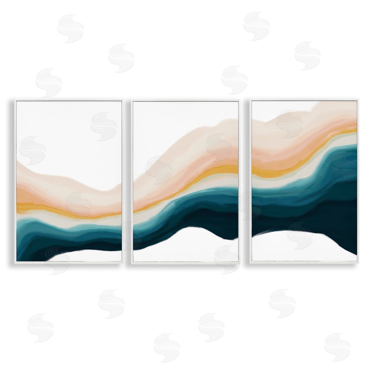 Fluid Peach Swirl White Frame Print Wall Art, Home Decor by JJ Design House, LLC
