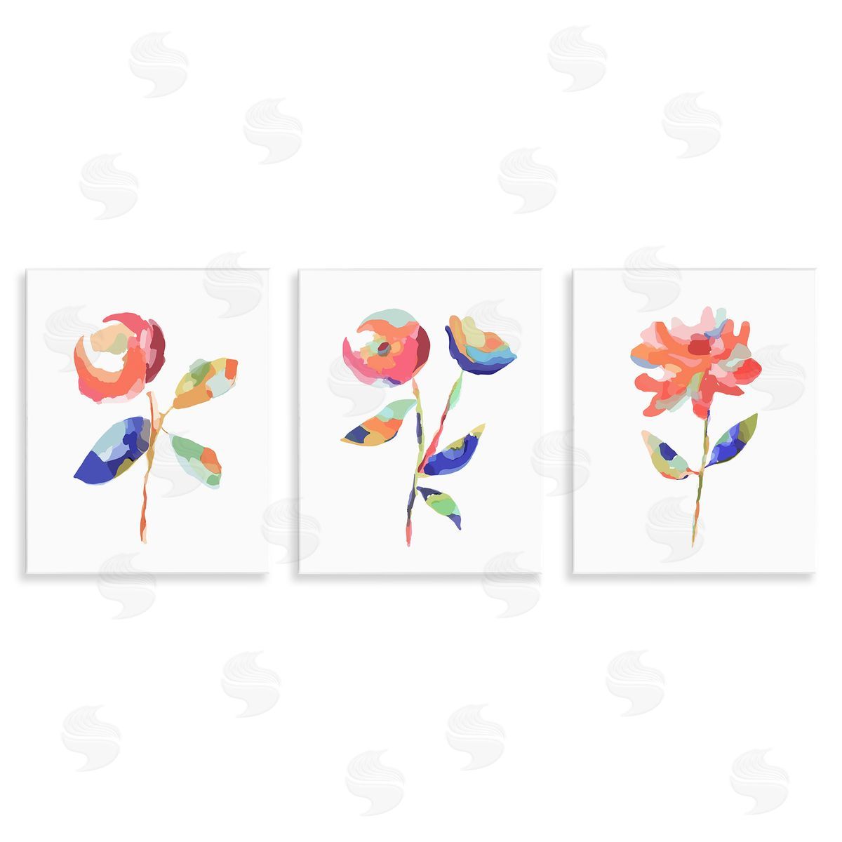 Brushed Freeflow Flower Wood Plaque Wall Art, Home Decor by Lisa Nohren