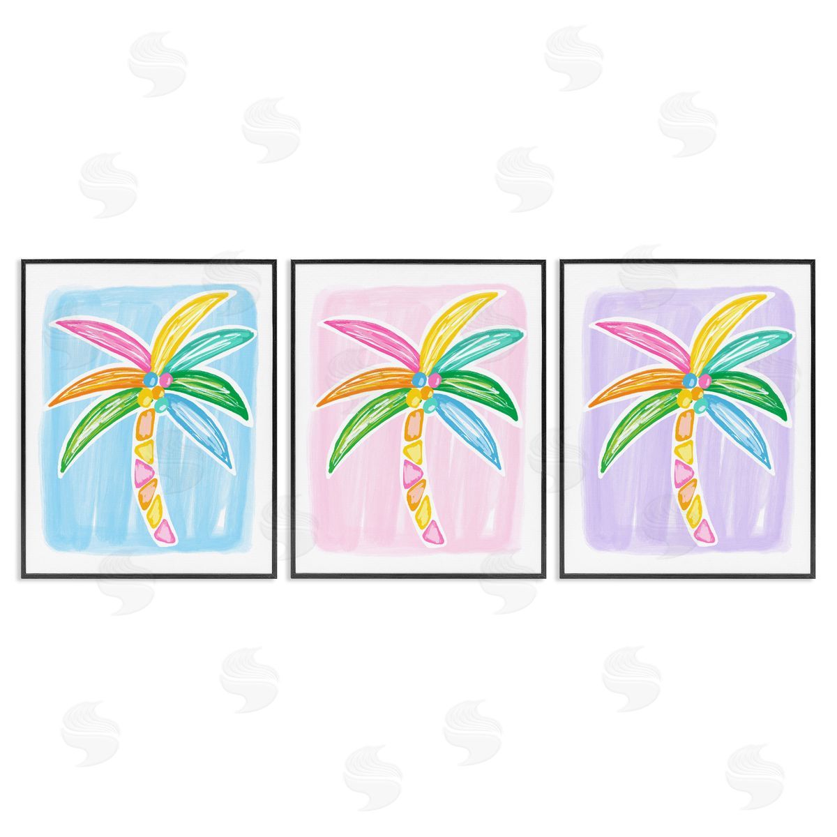 Fun Summer Palms Black Frame Print Wall Art, Home Decor by Lisa Nohren