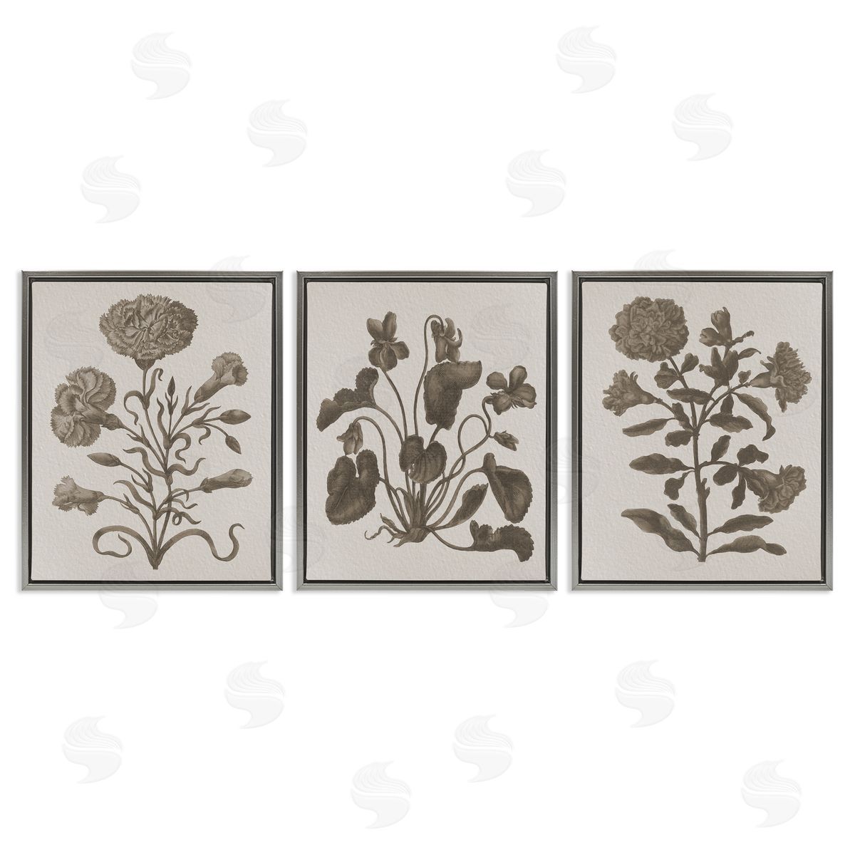 Vintage Country Botanicals Grey Floating Frame Canvas Wall Art, Home Decor by Stupell Studio
