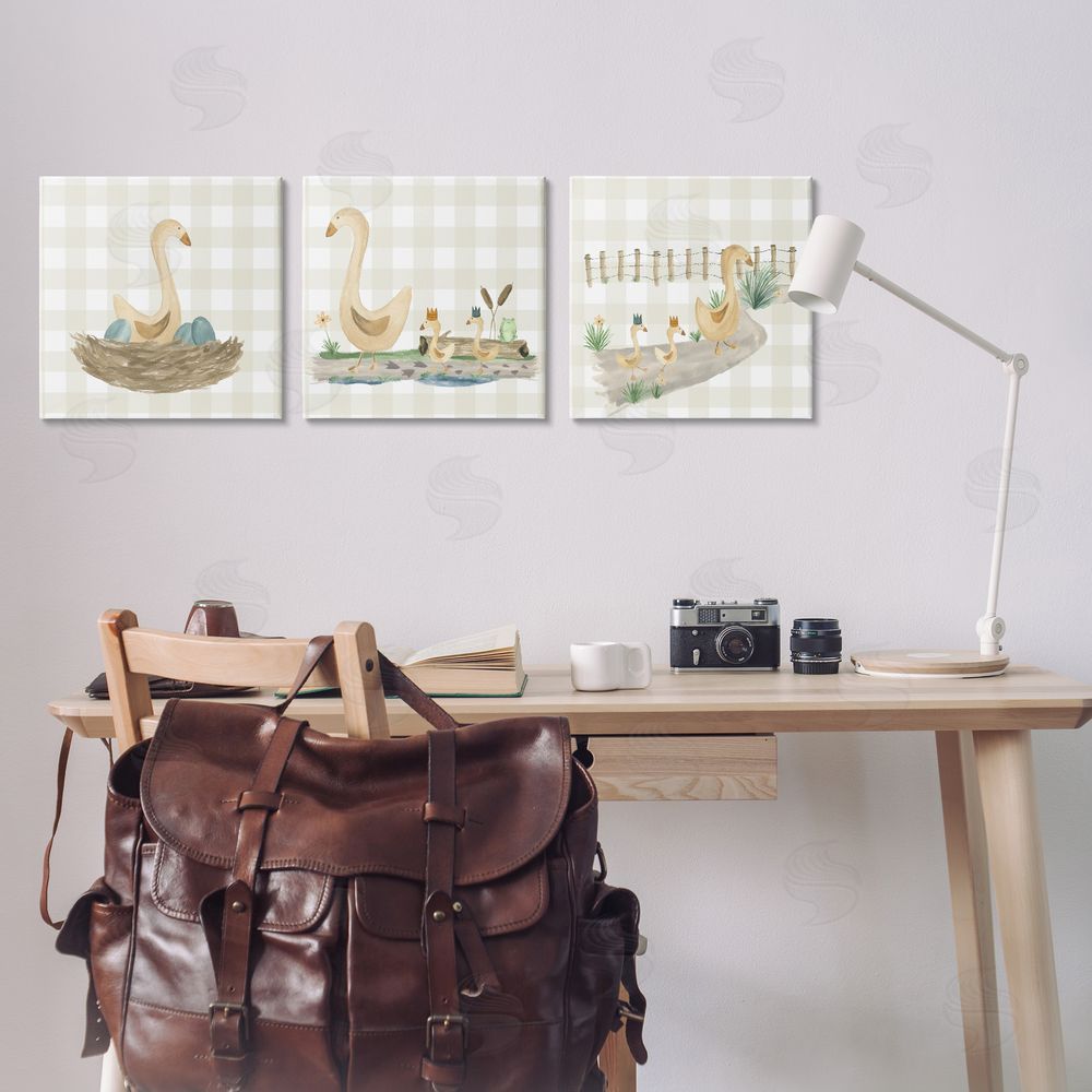 Lucille Price Mama Goose & Ducklings Canvas Wall Art Print in Room