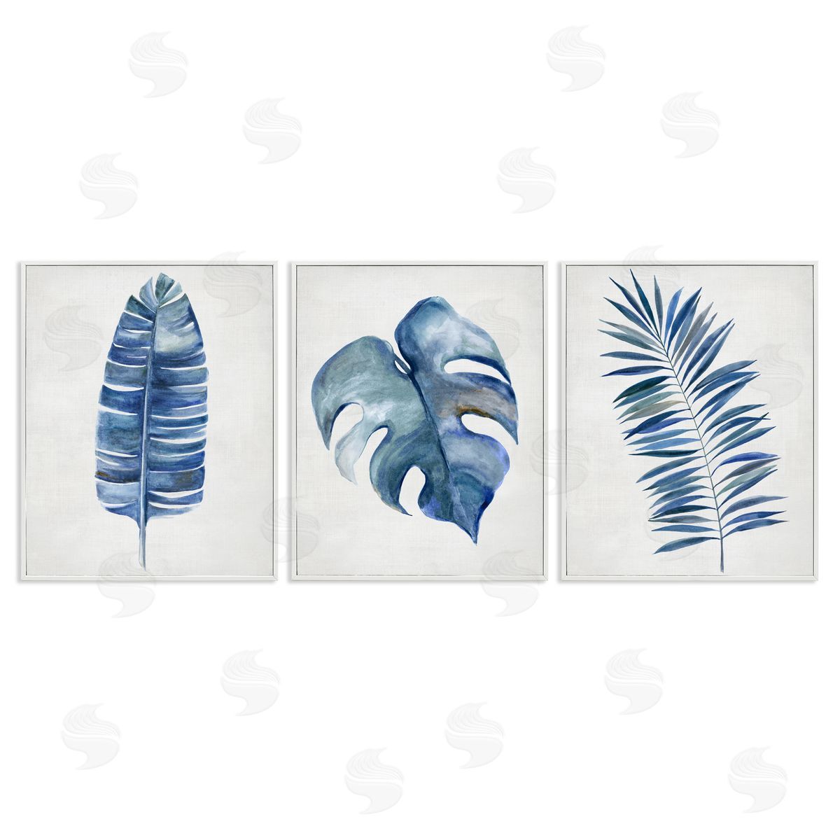 Vintage Tropical Leaves White Frame Print Wall Art, Home Decor by Hannah Dawson