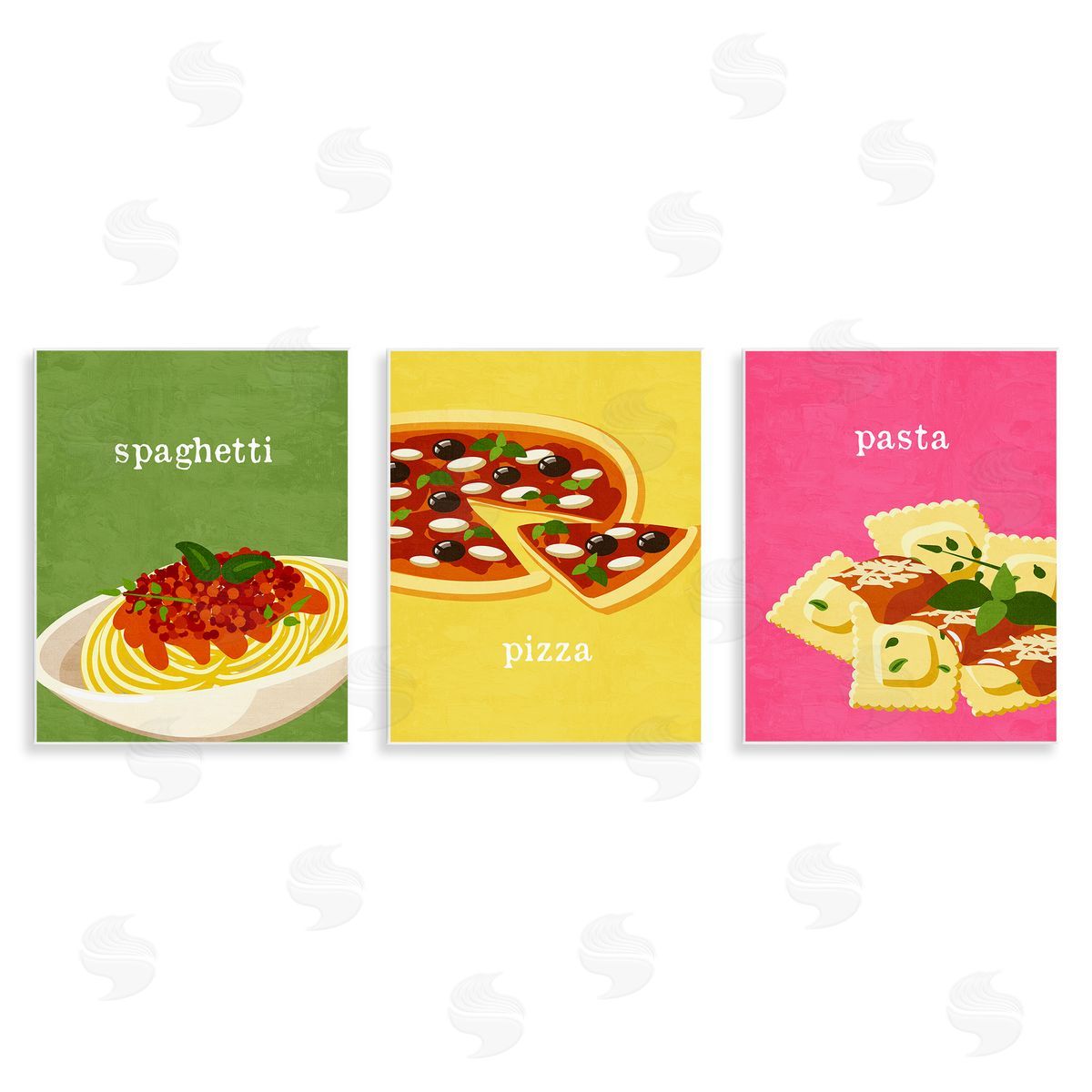 Italian Cuisine Meals Wood Plaque Wall Art, Home Decor by Kim Allen