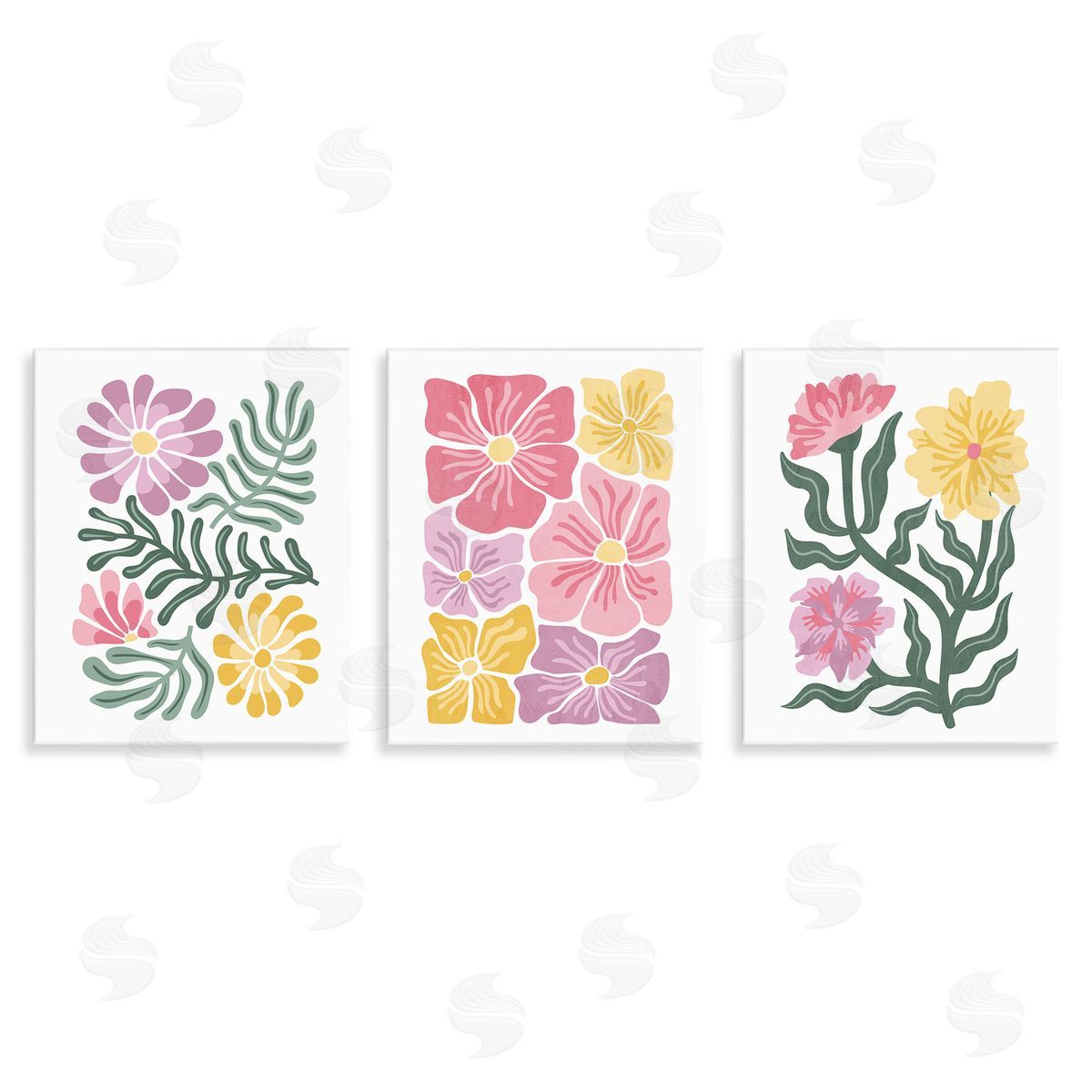 Minimal Spring Hue Flowers Wood Plaque Wall Art, Home Decor by Kim Allen