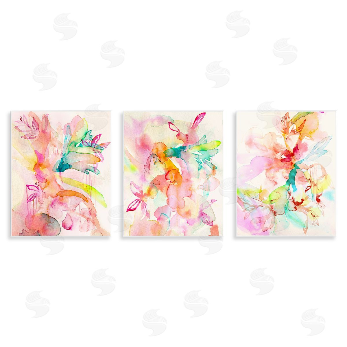 Abstract Florals & Paint Drip Wood Plaque Wall Art, Home Decor by Gemma Bardot