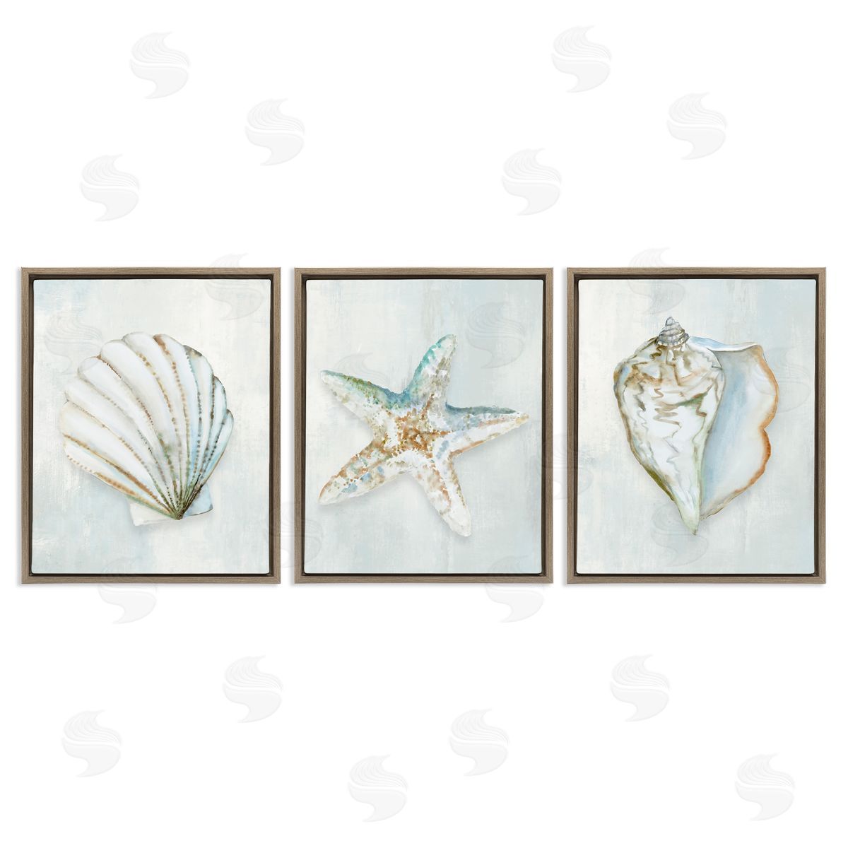 Hannah Dawson Muted Sea Life Serenity Canvas Wall Art Print