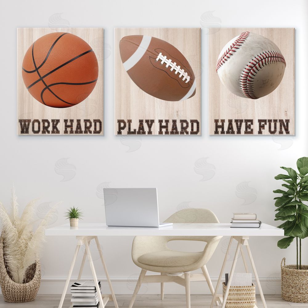 Marcus Prime Motivational Sports Words Printed Wall Art Set in Room