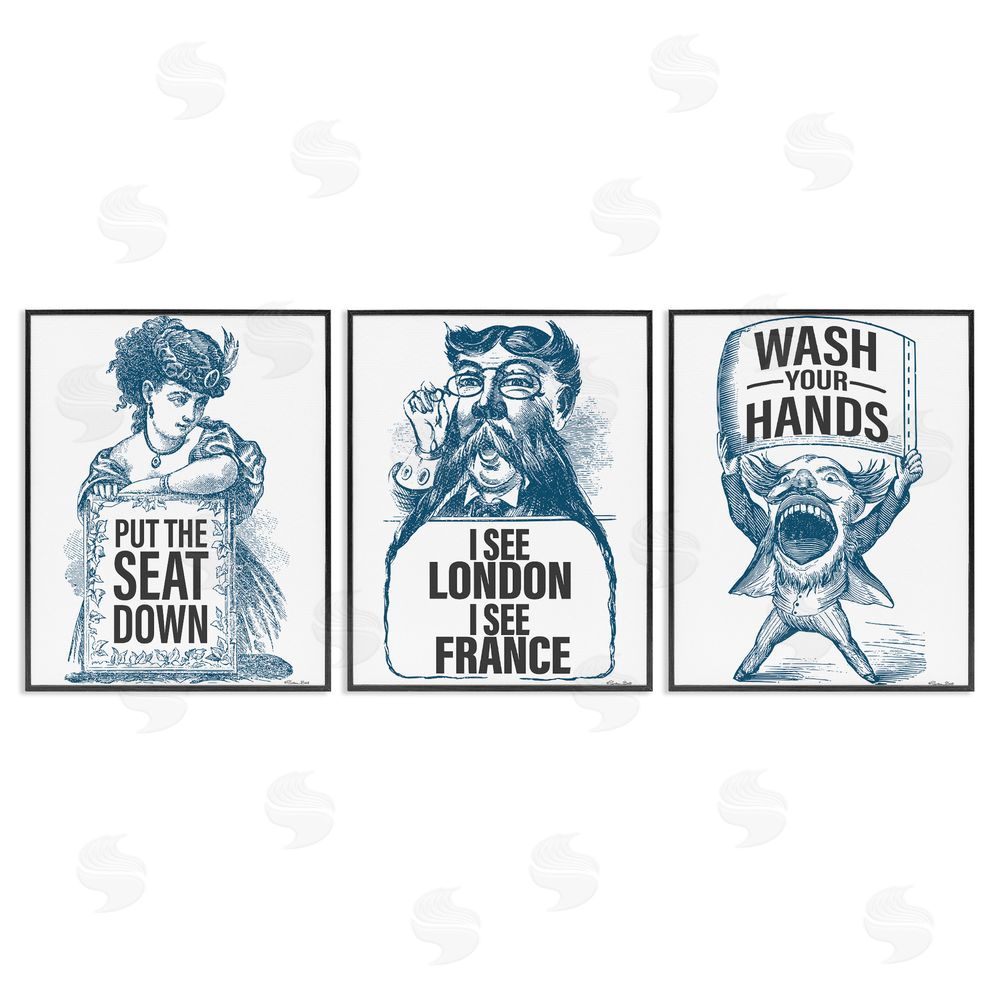 Susan Ball Vintage Hygiene Reminders Black Framed Giclee Wall Art Print