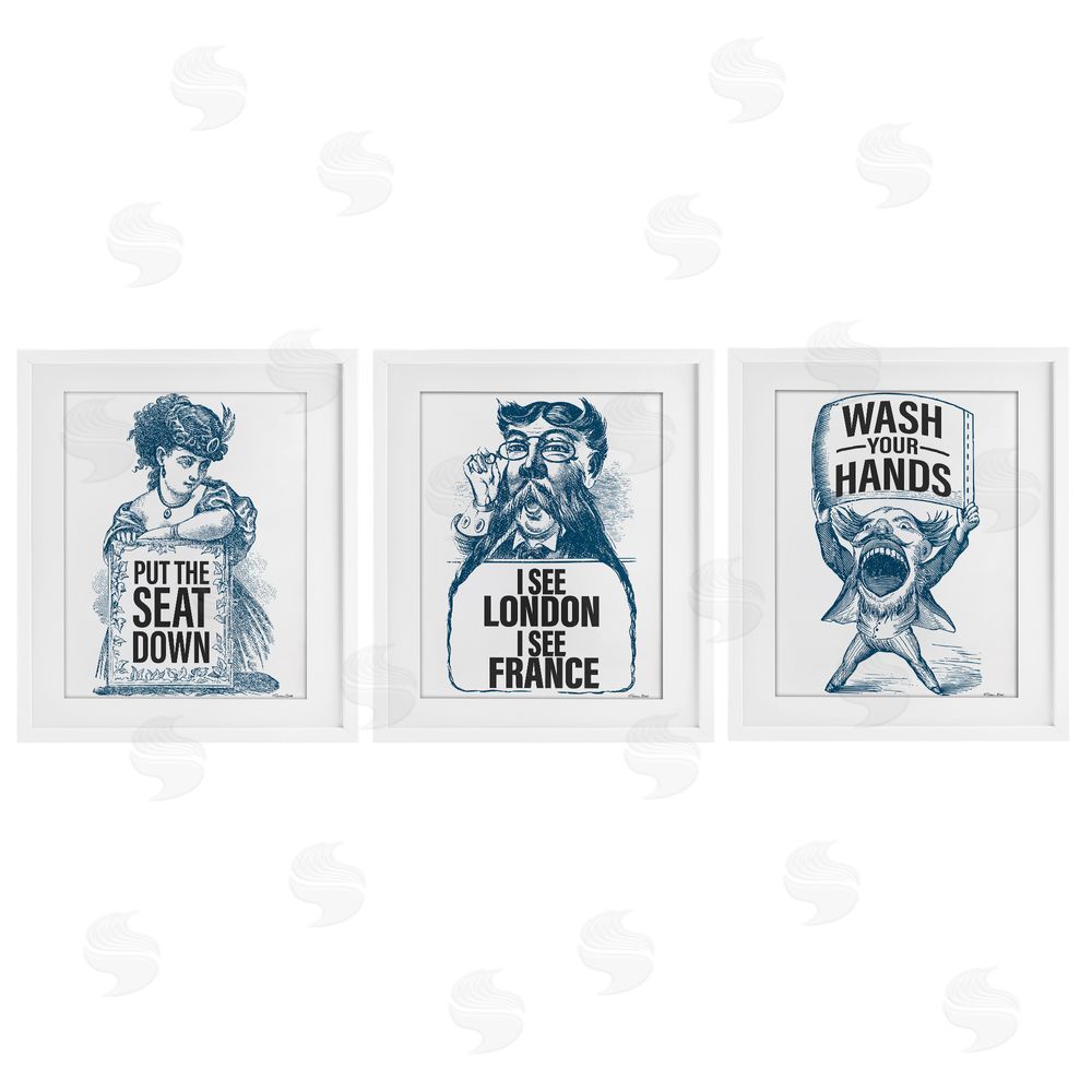 Susan Ball Vintage Hygiene Reminders White Framed Print Under Glass with Mat Wall Art