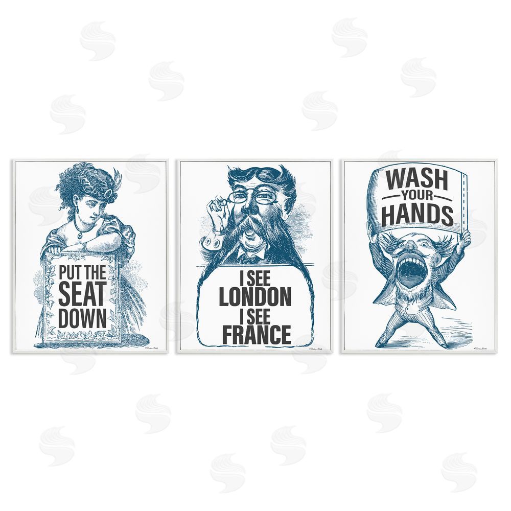 Susan Ball Vintage Hygiene Reminders White Framed Giclee Wall Art Print